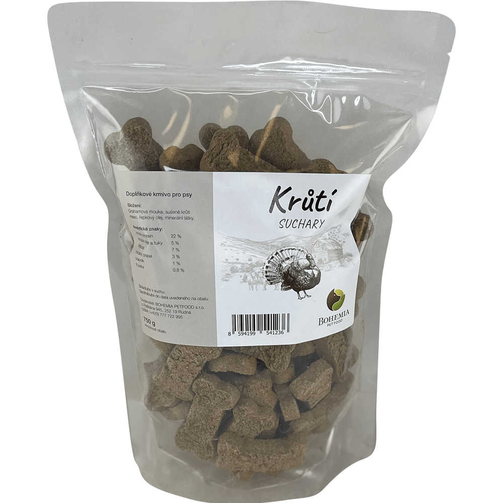 BOHEMIA Krůtí suchary 750g Bohemia Pet Food